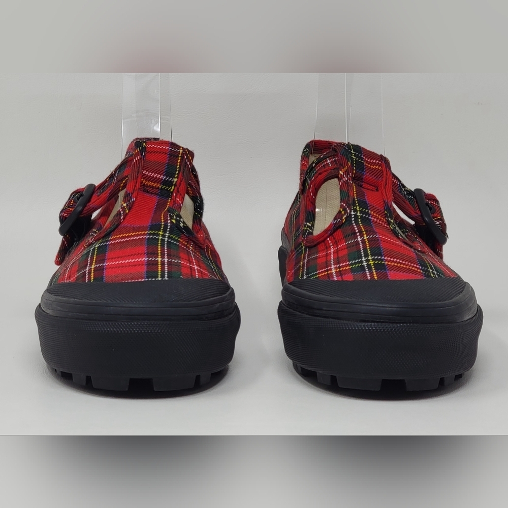Vans Women's Size 6 Style 93 Red Tartan Plaid Mary Jane Sneakers 507452 New - Picture 6 of 11